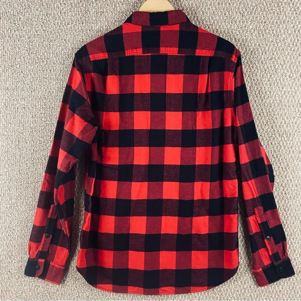 J.Crew Shirt Men's Medium Buffalo Plaid Flannel Button-Up Red Black NWT T723